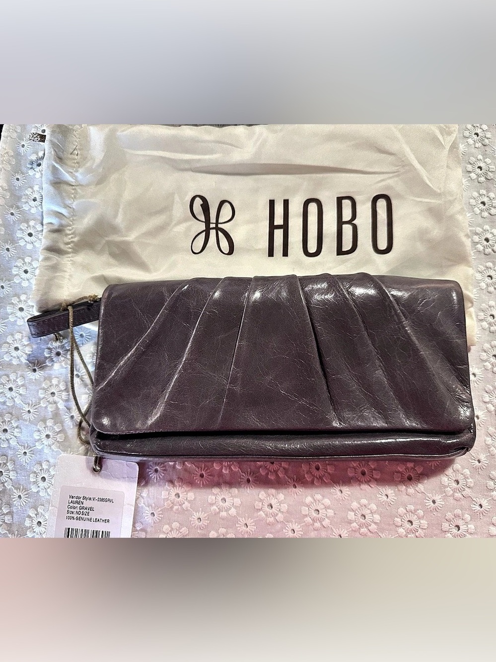 HOBO Lauren Double-Frame Clutch Wallet Brown